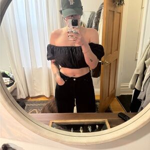 Staud Black Off-Shoulder Top